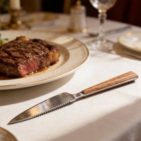 Wood Grain Steak Knife (Option: 6926398603354)