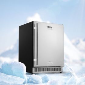 24 inch Outdoor Beverage Fridge Cooler 150QT Beer Refrigerator Indoor Outdoor (Option: Metallic)